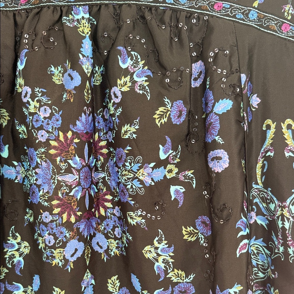 Free People Black and Blue Embroidered and sequined Boho Dress - Picture 4 of 6